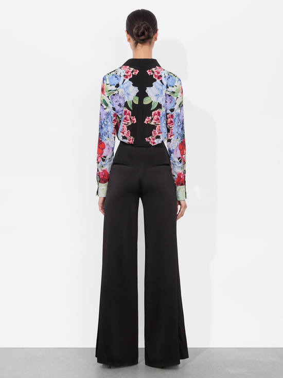 GARDEN BRUNCH BLACK-BRADY SILK BLOUSE