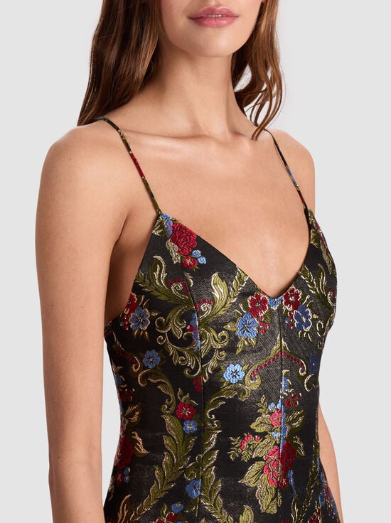 BLACK/MULTI-TAYLA MINI DRESS