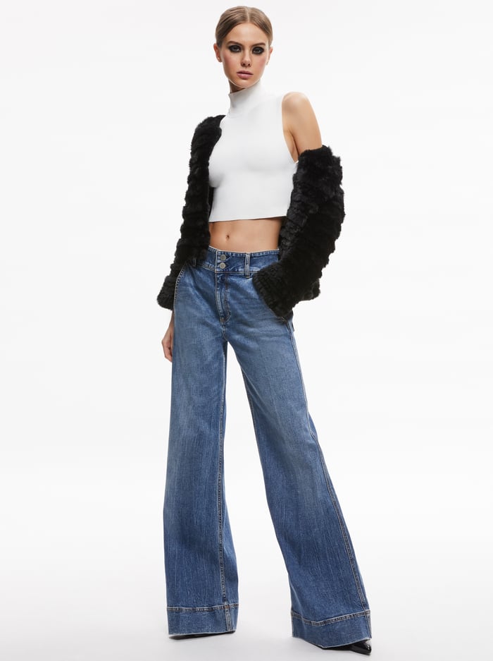 FAWN FAUX FUR JACKET - BLACK image 4 - Alice And Olivia