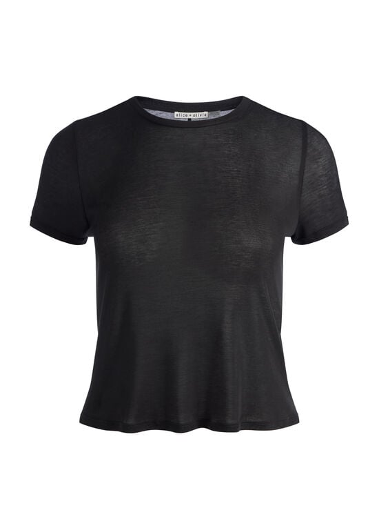BLACK-CINDY CROPPED TEE