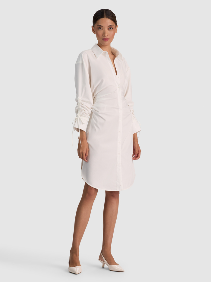 DENISE MIDI SHIRT DRESS - OFF WHITE image 4 - ALICE + OLIVIA