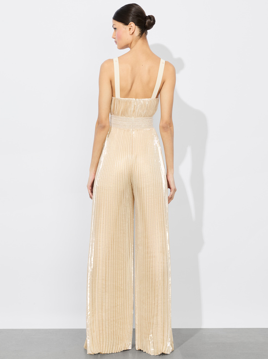 CHAMPAGNE/GOLD-ROSALIE JUMPSUIT WITH CAPE