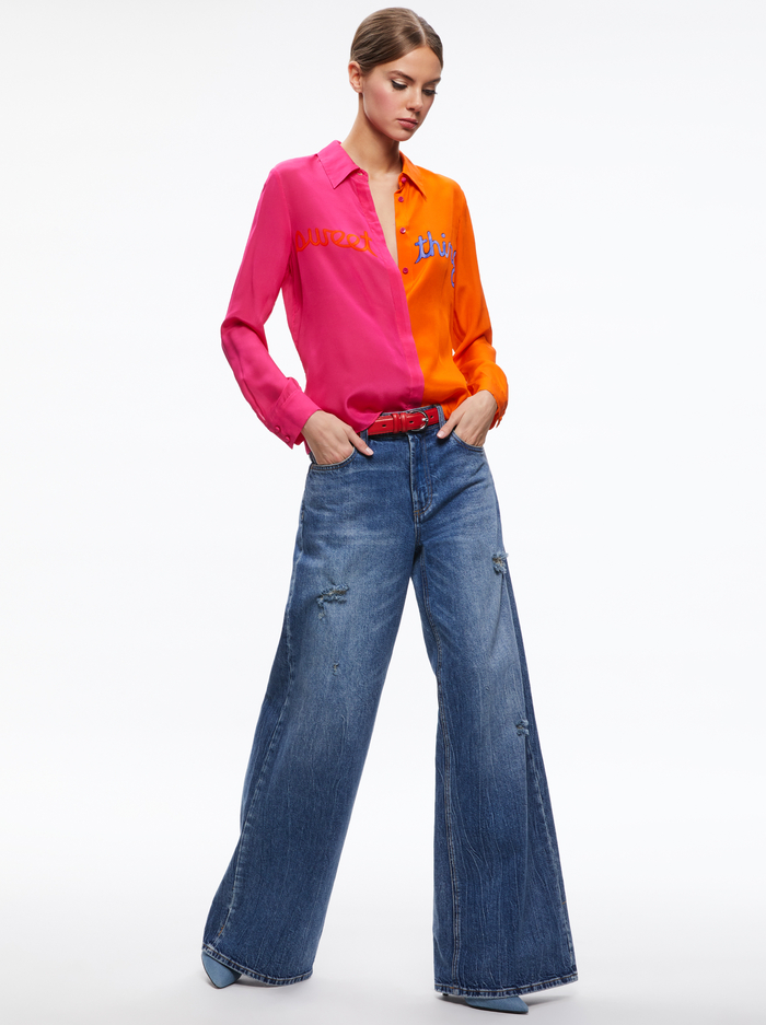 A+O X DEBORAH KASS WILLA PLACKET TOP - SWEET THING image 4 - ALICE + OLIVIA