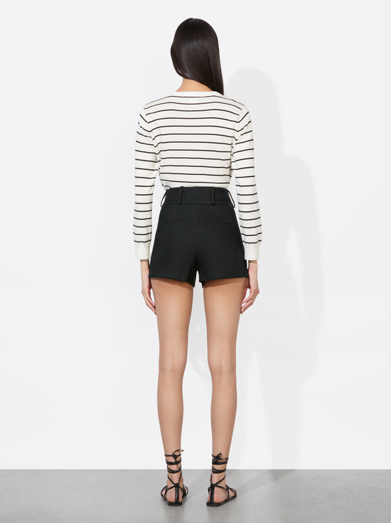 BLACK-MAME LINEN SHORT