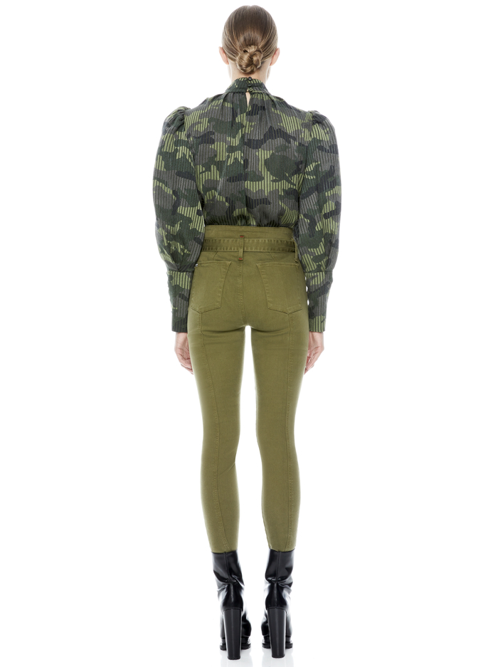 WINSLET CUFF SLEEVE CAMO BLOUSE - CAMO GIRL image 2 - Alice And Olivia