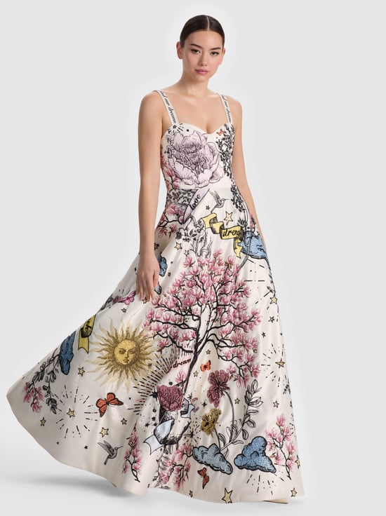 GOOD FORTUNE OFF WHITE-FIA EMBELLISHED MAXI GOWN