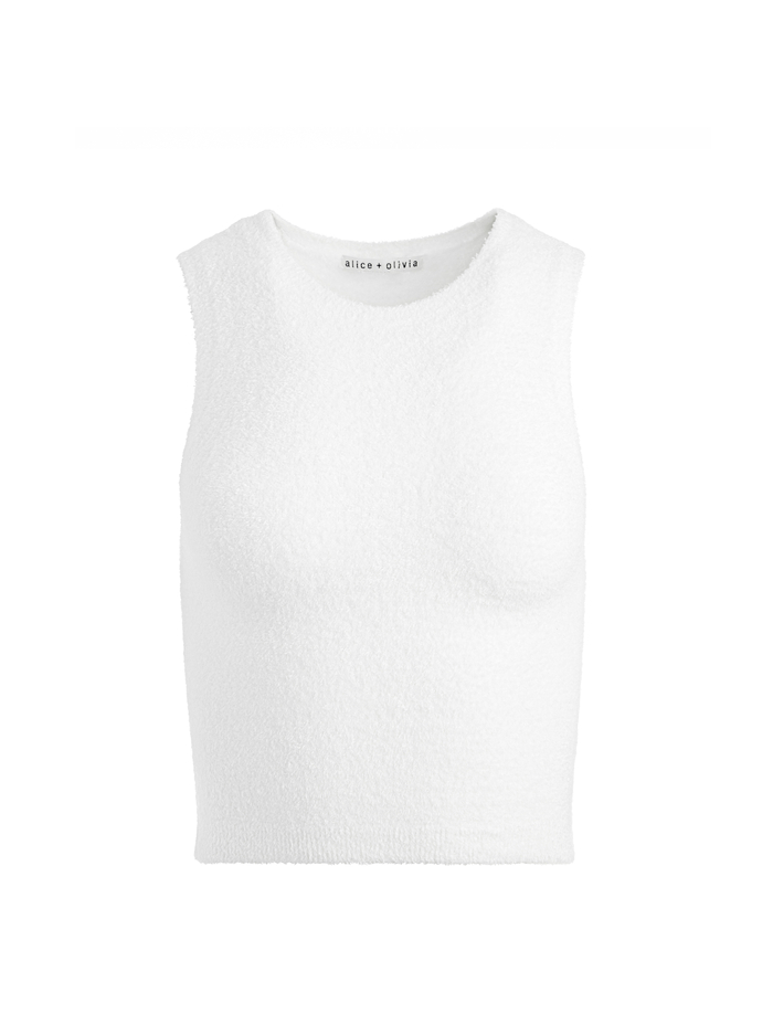 AMITY SLEEVELESS CROPPED TANK - SOFT WHITE image 5 - Alice And Olivia