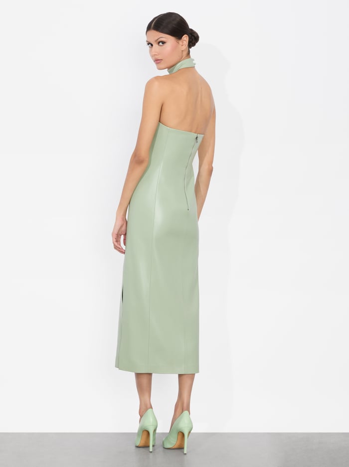 GEORGIE VEGAN MIDI DRESS - SAGE image 2 - Alice And Olivia