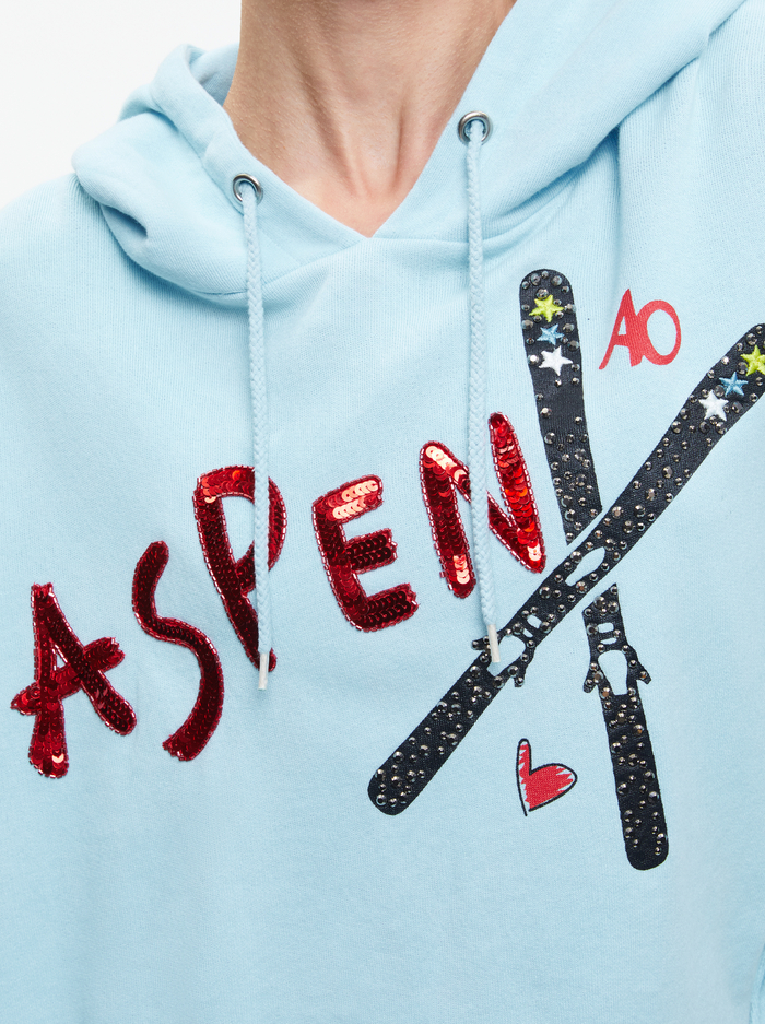 SUNNY BOXY CROPPED HOODIE - ICE image 3 - Alice And Olivia