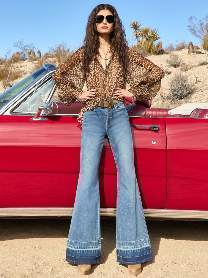 NORAH LEOPARD SILK BLOUSE - CATWALK image 6 - Alice And Olivia