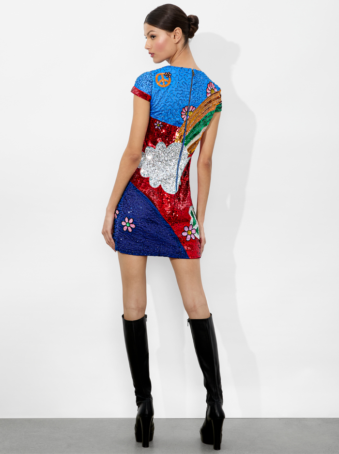 A+O X THE BEATLES CLYDE SHIFT DRESS - COME TOGETHER image 4 - Alice And Olivia