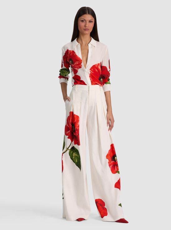 SUMMER POPPY-BLAIRE PLEATED LINEN PANT