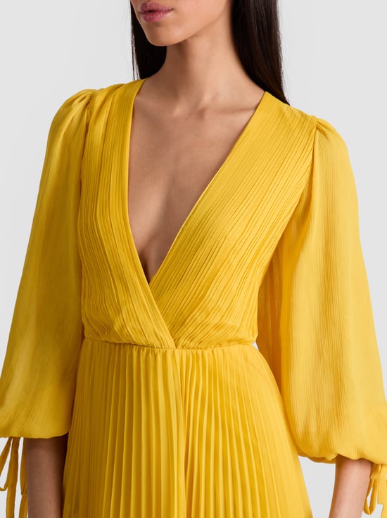 GOLDEN HOUR-NYA PLEATED MAXI DRESS