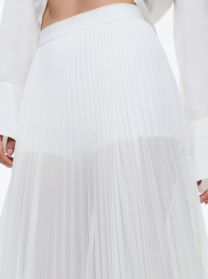 KATZ PLEATED MAXI SKIRT - OFF WHITE image 1 - Alice And Olivia