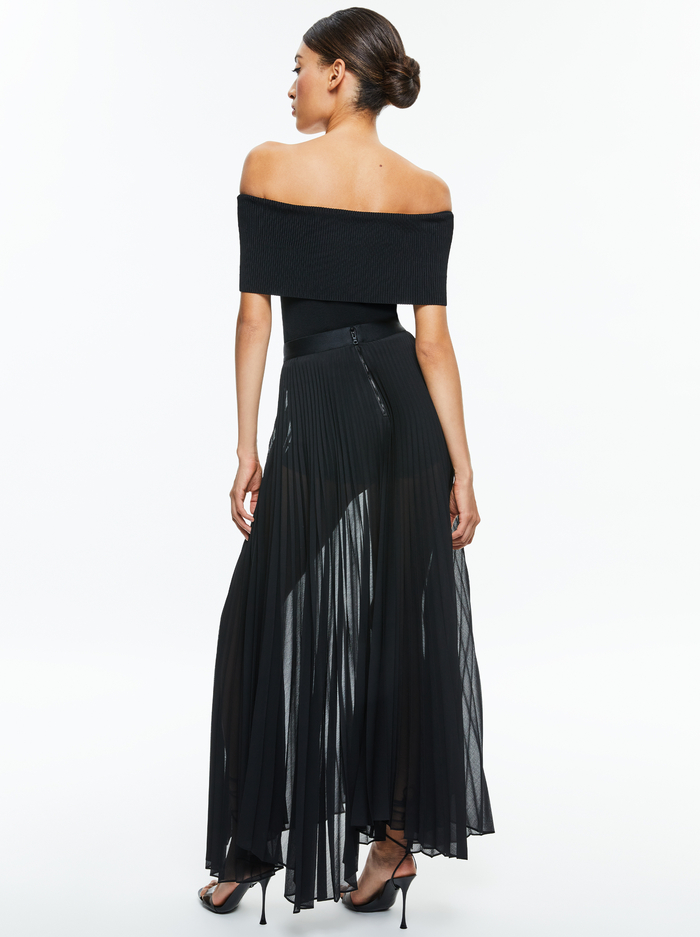 KATZ PLEATED MAXI SKIRT - BLACK image 2 - Alice And Olivia