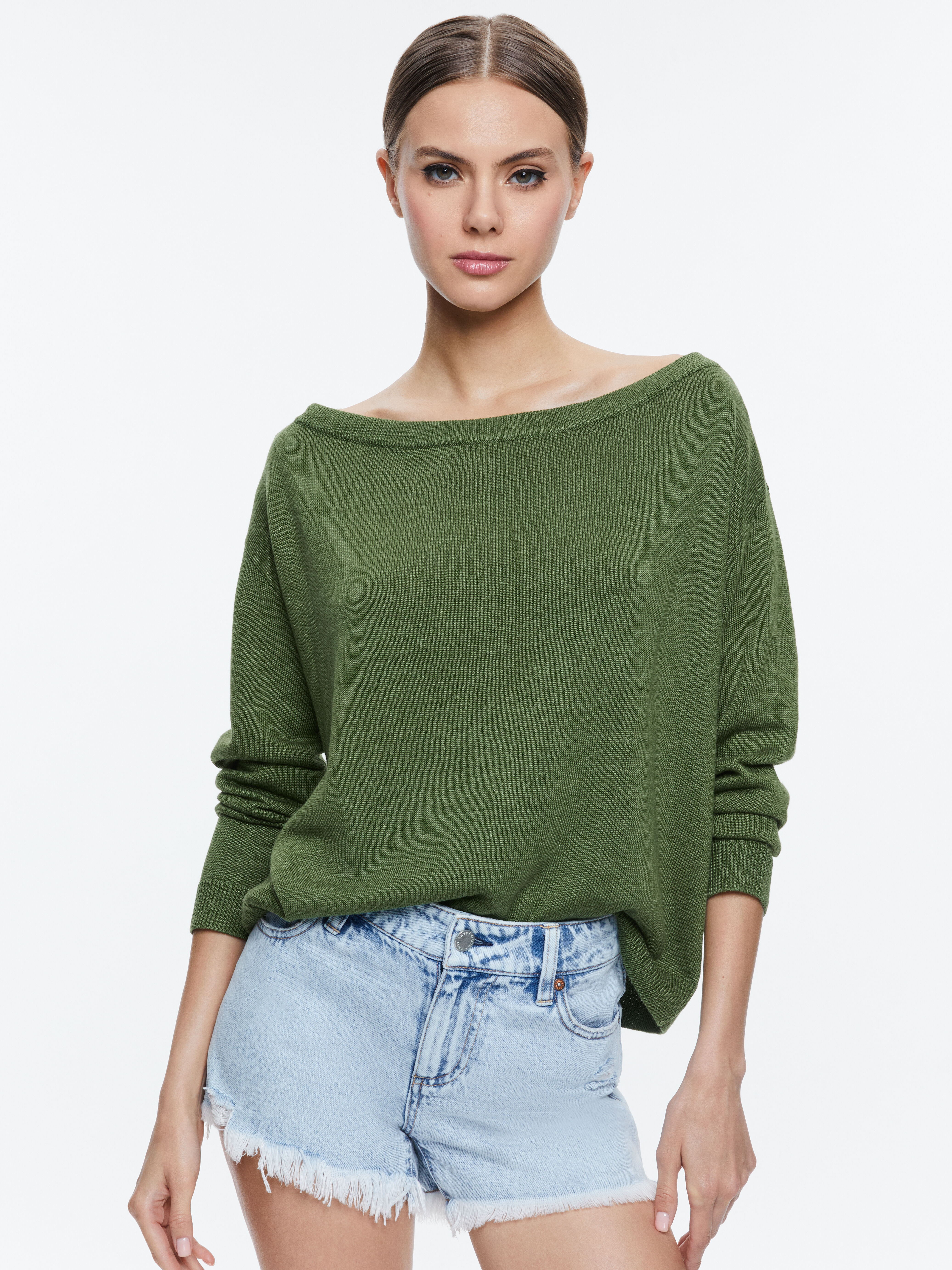 Marg Slouchy Pullover In Avocado Alice Olivia