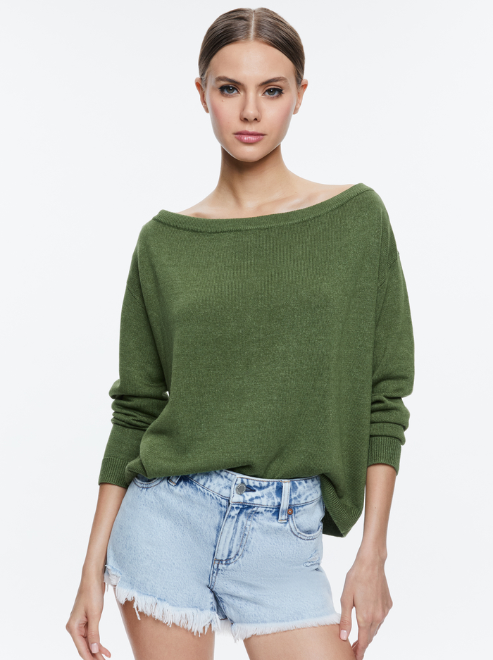 MARG SLOUCHY PULLOVER - AVOCADO - Alice And Olivia