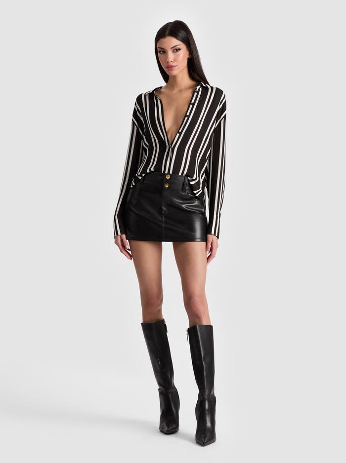 LAIKA VEGAN SKIRT - BLACK image 4 - Alice And Olivia