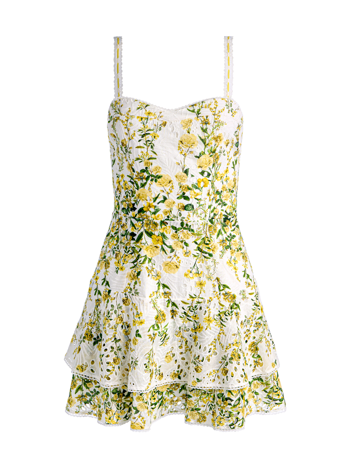MEREDITH SWEETHEART MINI DRESS - FRESH AIR BUTTER image 6 - ALICE + OLIVIA