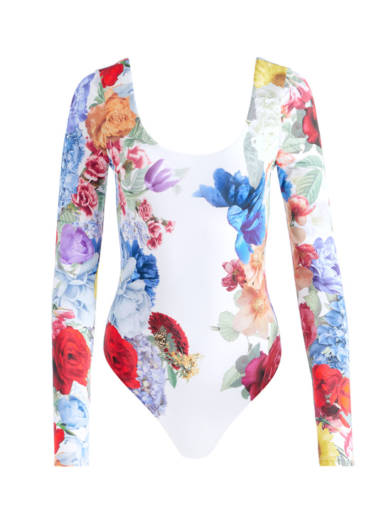 GARDEN BRUNCH OFF WHITE-RHYS BALLET BODYSUIT