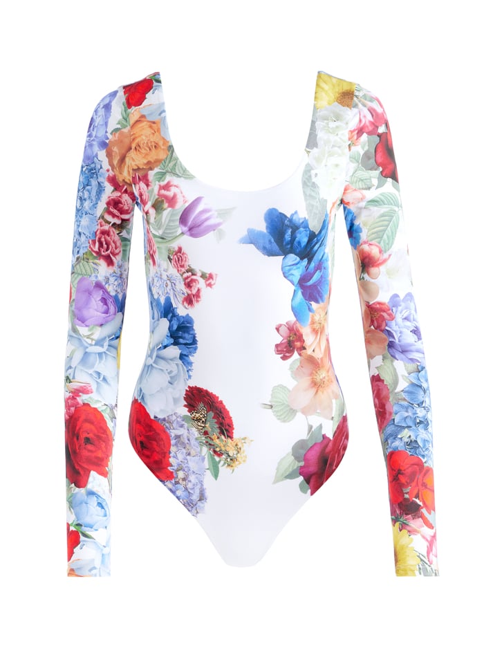 RHYS BALLET BODYSUIT - GARDEN BRUNCH OFF WHITE image 5 - Alice And Olivia