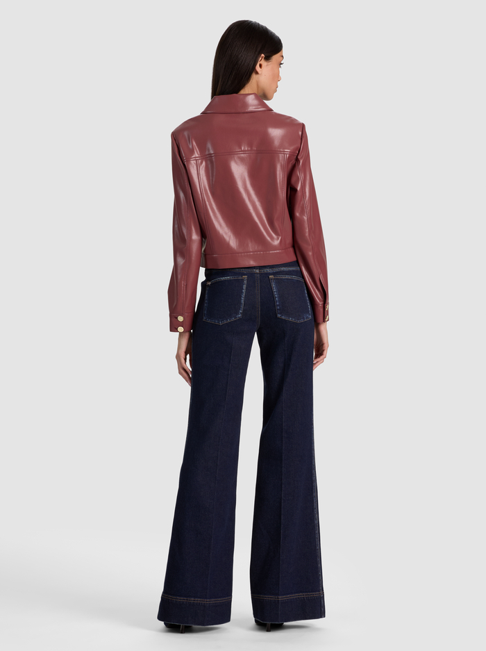 ALEX VEGAN CROPPED JACKET - COGNAC image 2 - ALICE + OLIVIA