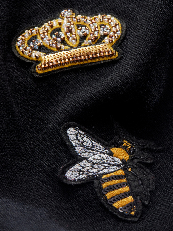 BLACK-KITTY BEE CARDIGAN