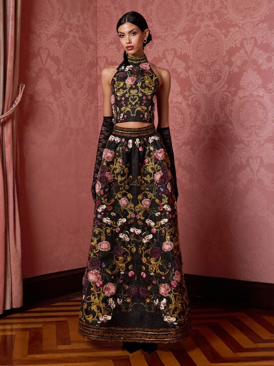 EVERMINE-GATZ EMBELLISHED CROP TOP