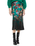 MAEVE FLORAL SLIP SKIRT - CLOUD DANCER DARK TEAL MULTI
