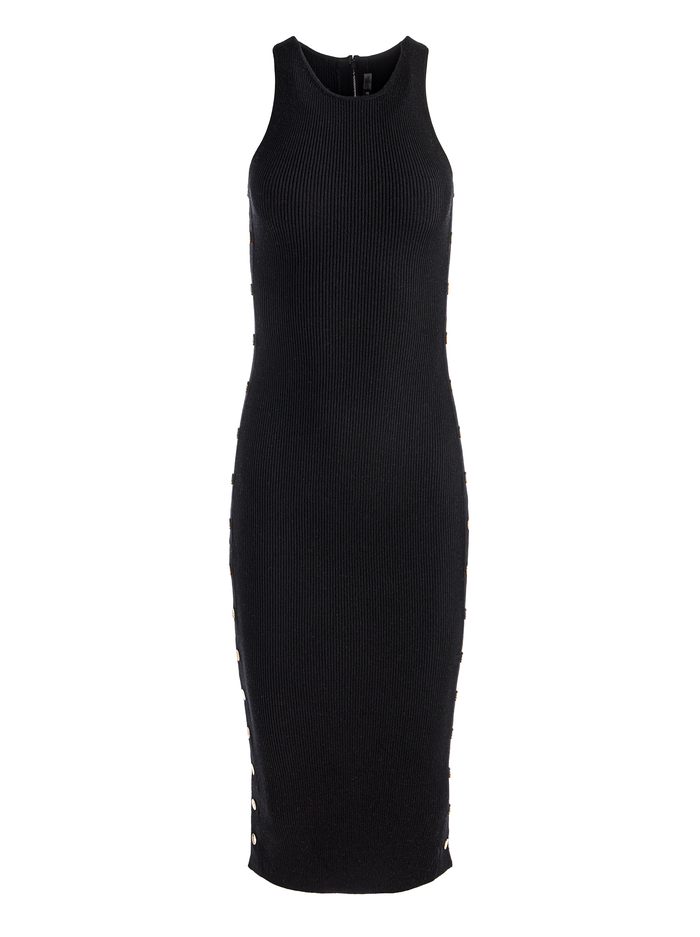 LALITA SIDE SNAP MIDI DRESS - BLACK image 5 - Alice And Olivia
