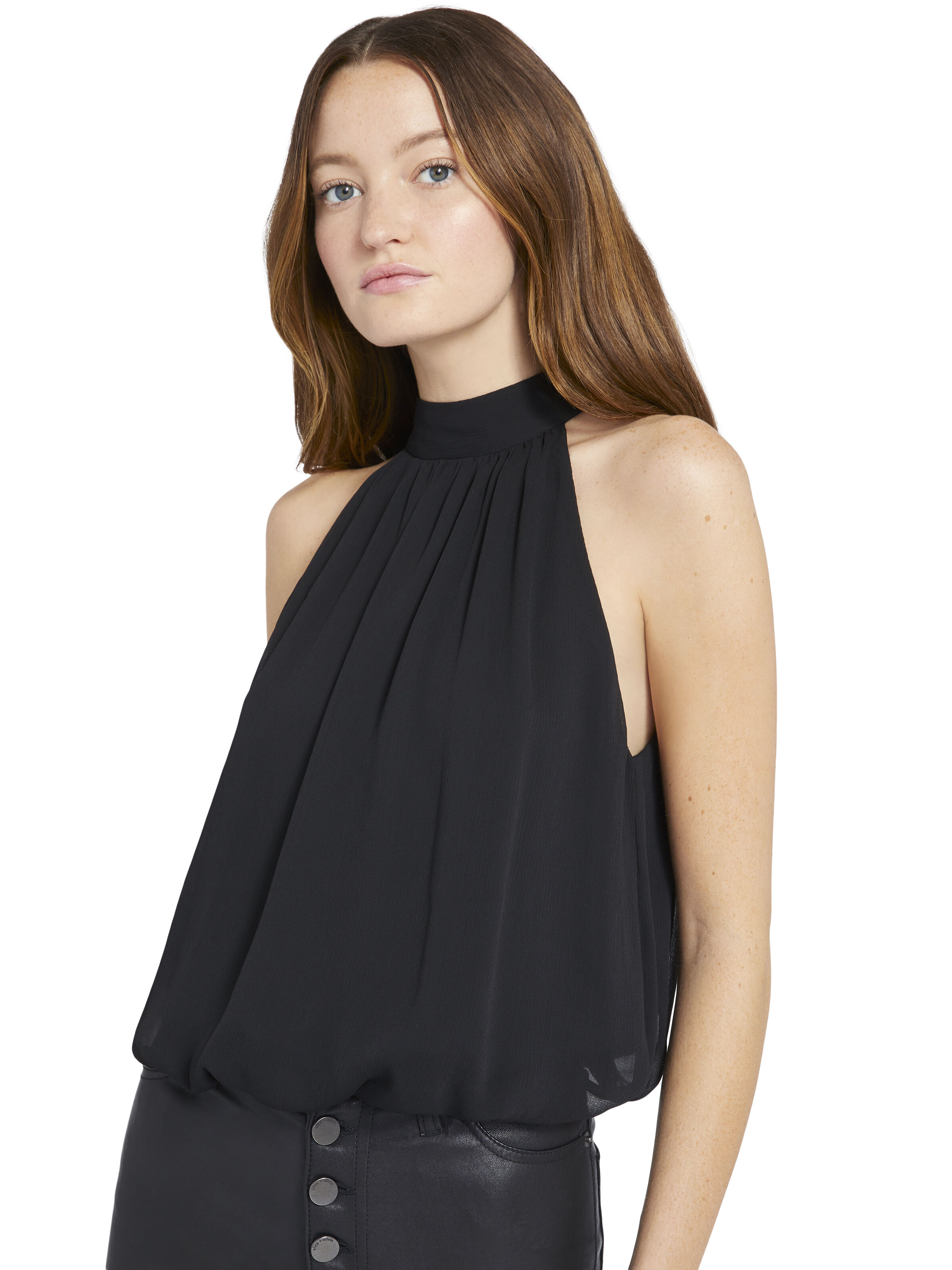 Alice and olivia sales jensen halter dress