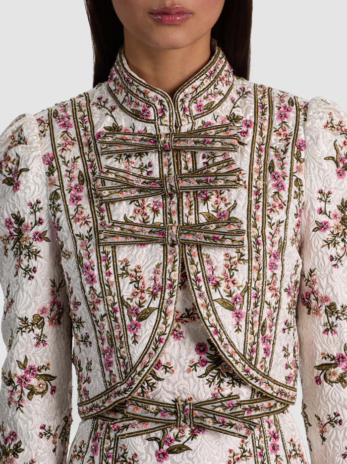 ILARIA EMBROIDERED JACKET - OFF WHITE/MULTI image 4 - ALICE + OLIVIA