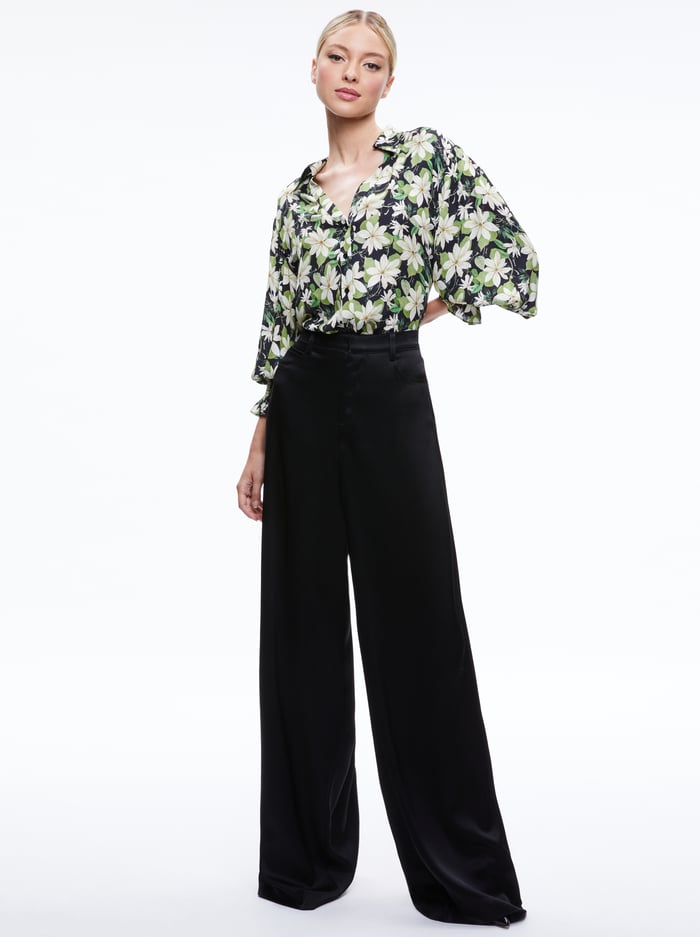 JULIUS COLLARED BLOUSE - MOONLIGHT FLORAL LARGE image 2 - Alice And Olivia