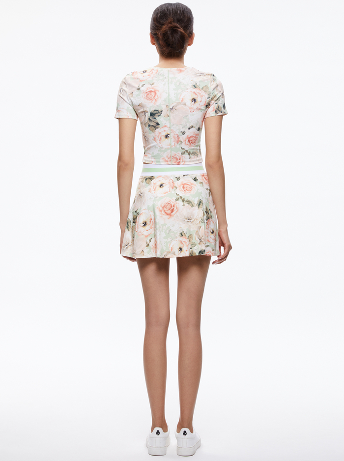 CINDY PICKLEBALL CROPPED TEE - MORNINGSIDE FLORAL PISTACHIO image 1 - Alice And Olivia