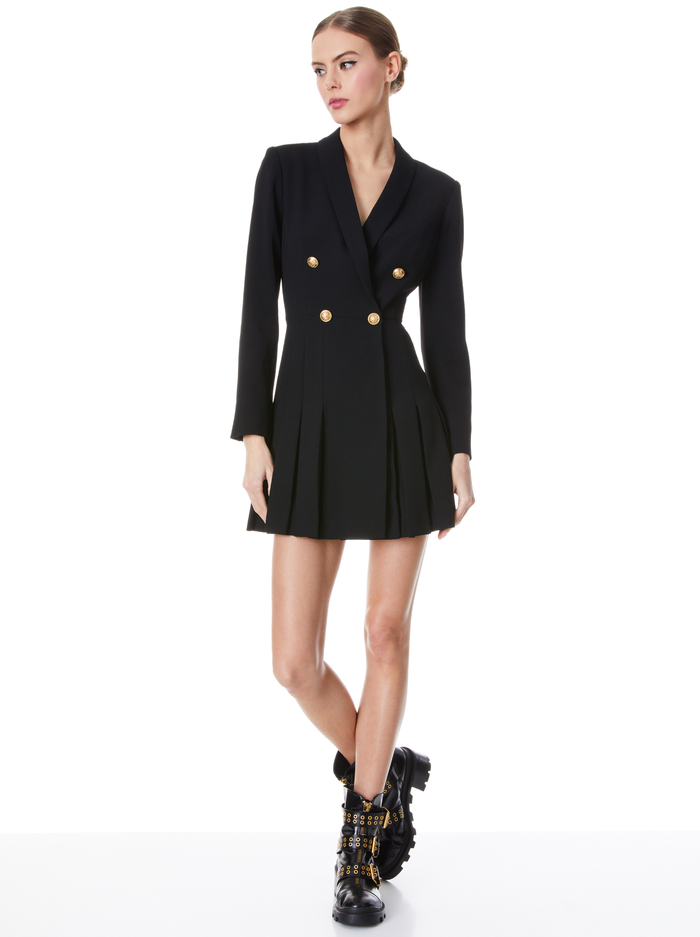 KYRIE TUXEDO DRESS - BLACK - Alice And Olivia