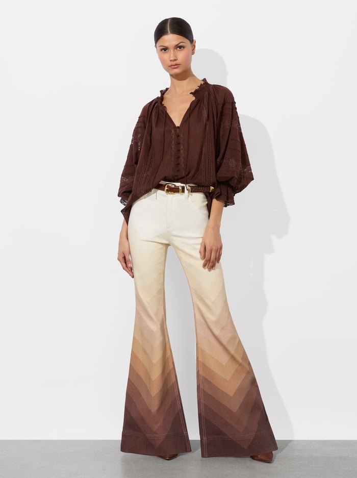 A+O X BRONCO SB BELL JEAN - CHEVRON NEUTRAL image 1 - Alice And Olivia