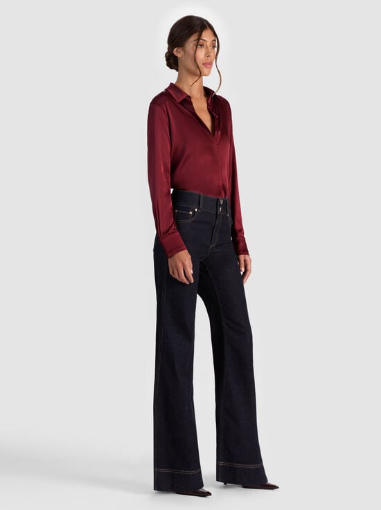 OXBLOOD-WILLA SILK BLOUSE