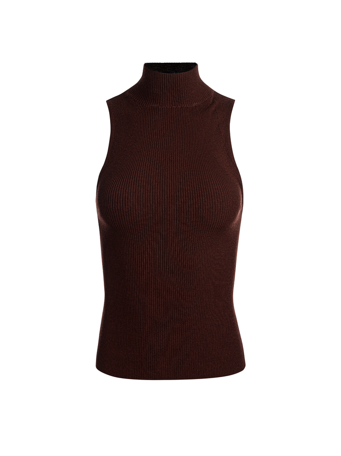 DARCEY KNIT TANK - DARK CHOCOLATE image 5 - Alice And Olivia