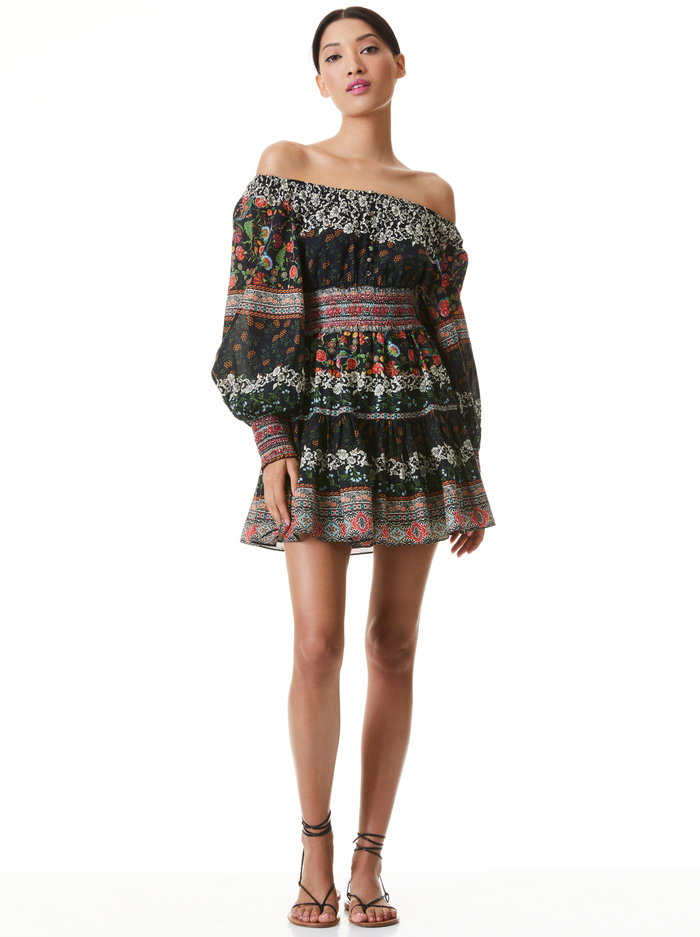 CLEMENTINA TIERED MINI DRESS - PARADISE MULTI image 4 - Alice And Olivia