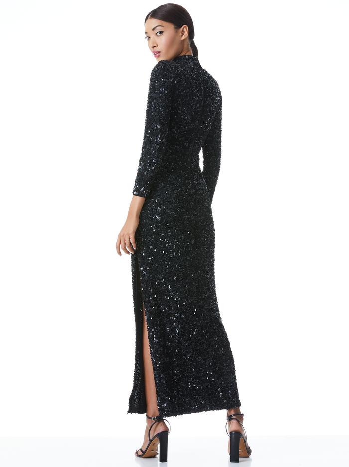 INKA SEQUIN MAXI GOWN - BLACK image 2 - Alice And Olivia