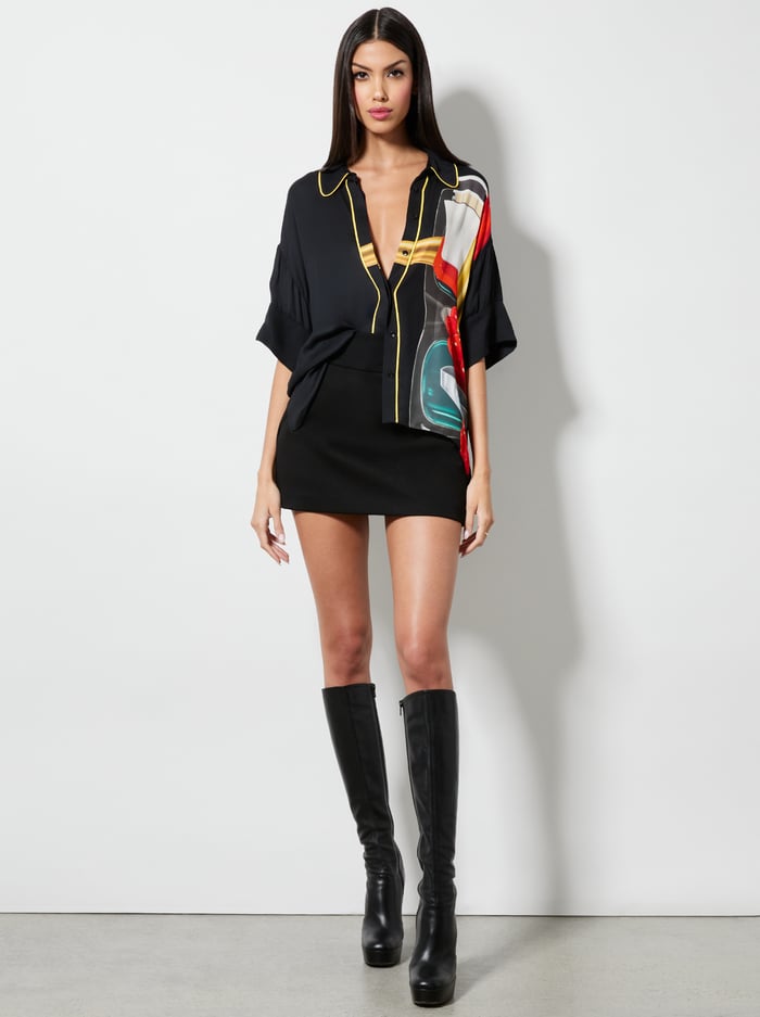 A+O X TOM WESSELMANN EDYTH HIGH LOW BUTTON DOWN - STILL LIFE image 1 - Alice And Olivia