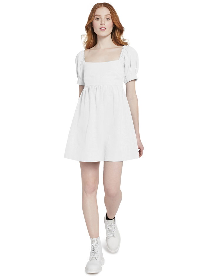 BAUERY PUFF SLEEVE MINI DRESS - WHITE image 4 - Alice And Olivia