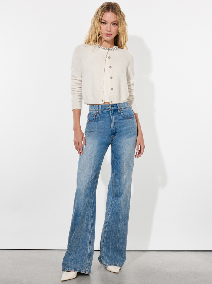 DOLLIE CASHMERE CARDIGAN - ECRU image 1 - Alice And Olivia