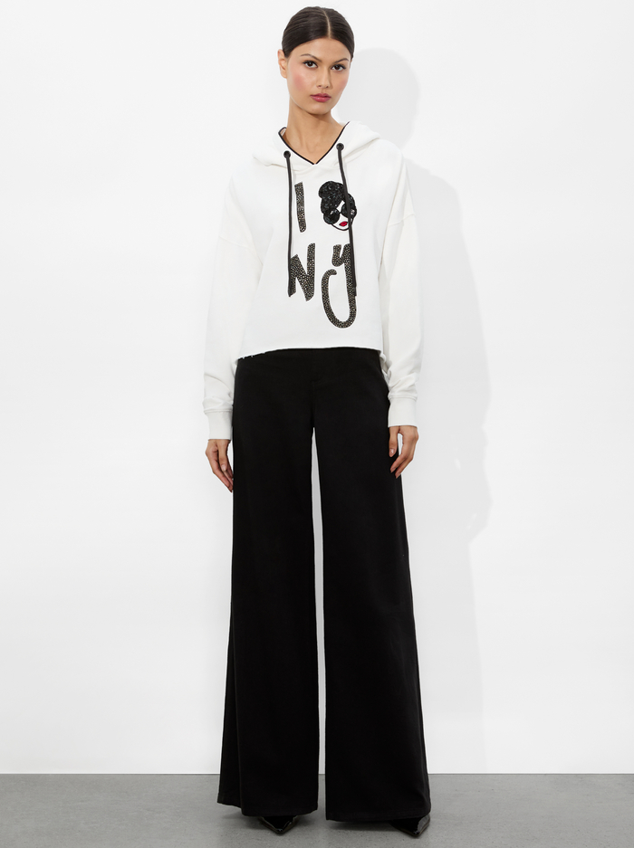 SUNNY STACEFACE HOODIE - OPTIC WHITE image 4 - Alice And Olivia