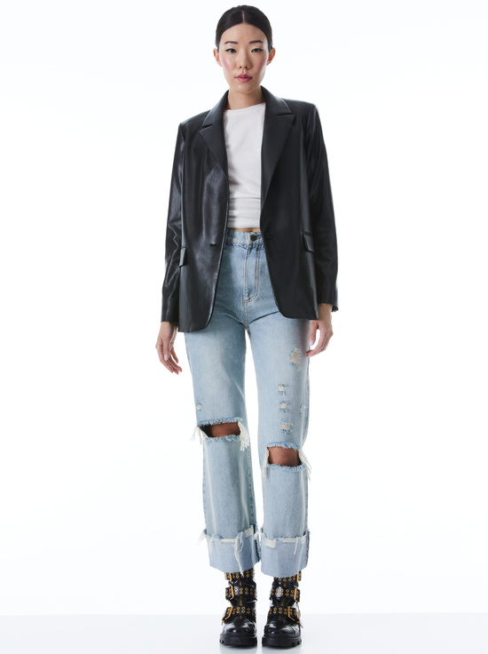 BLACK-DENNY VEGAN BLAZER