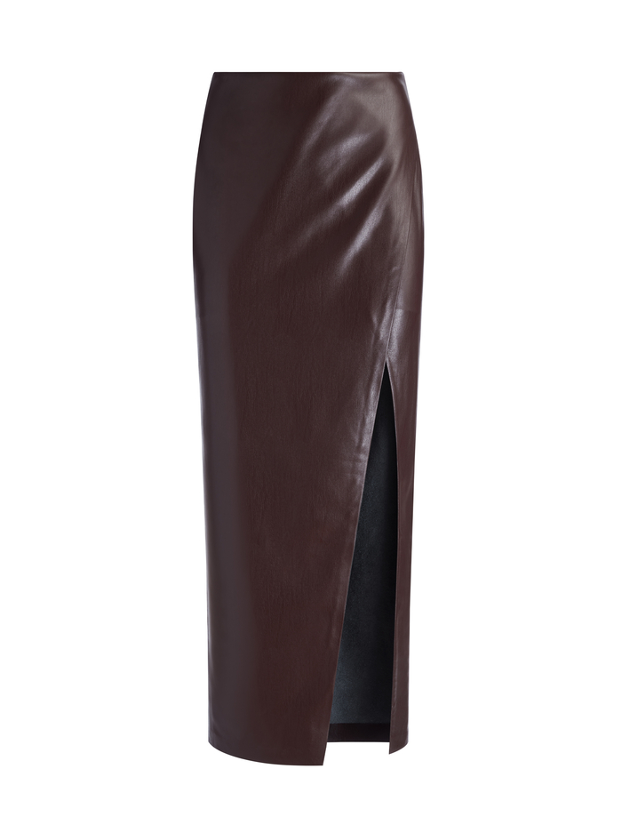 SIOBHAN VGN SLIP WRP MAXI SKRT - TOFFEE image 5 - Alice And Olivia