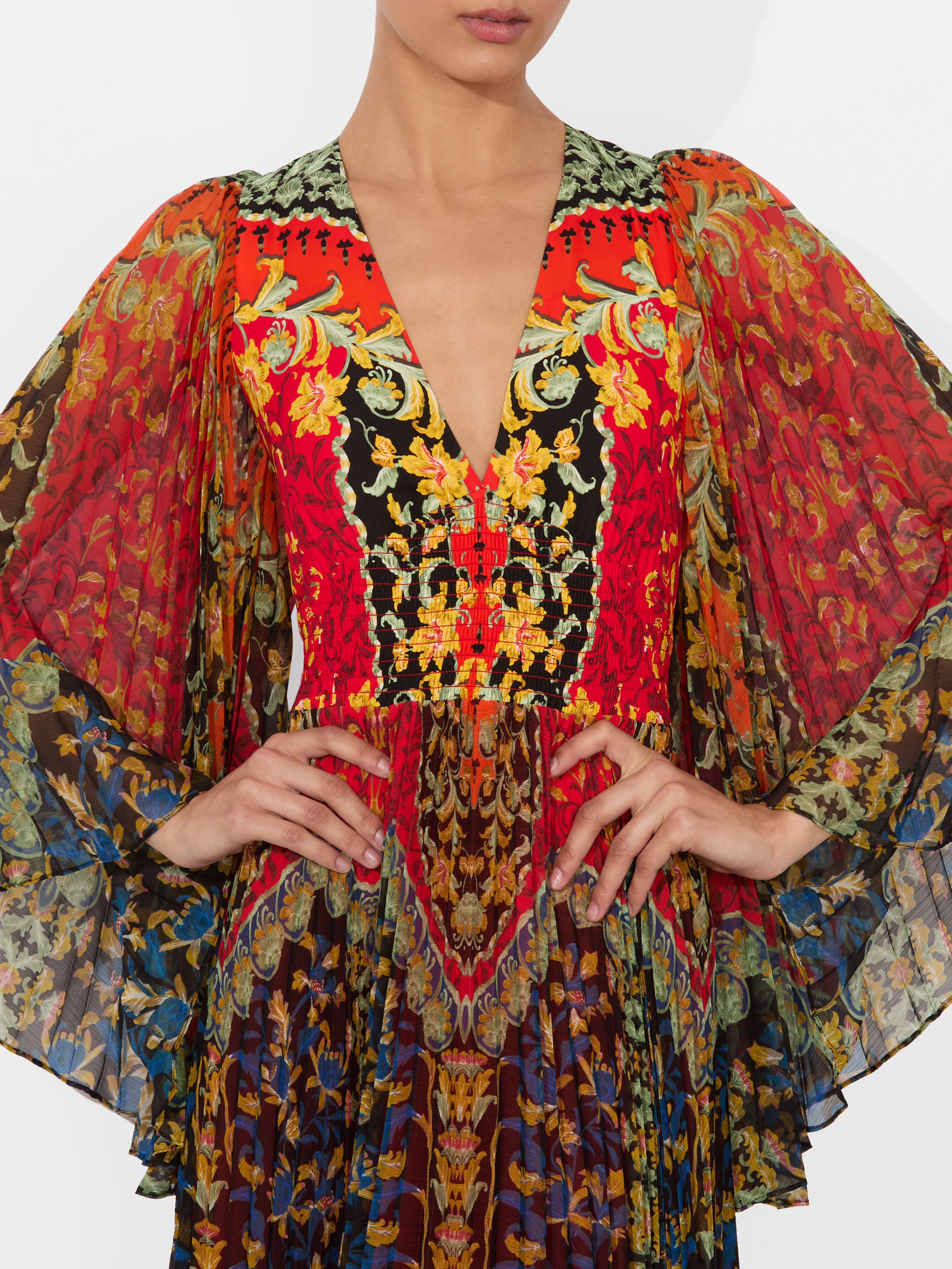 Marva Braid Belt Maxi Kaftan In Sapphire/gold | Alice + Olivia