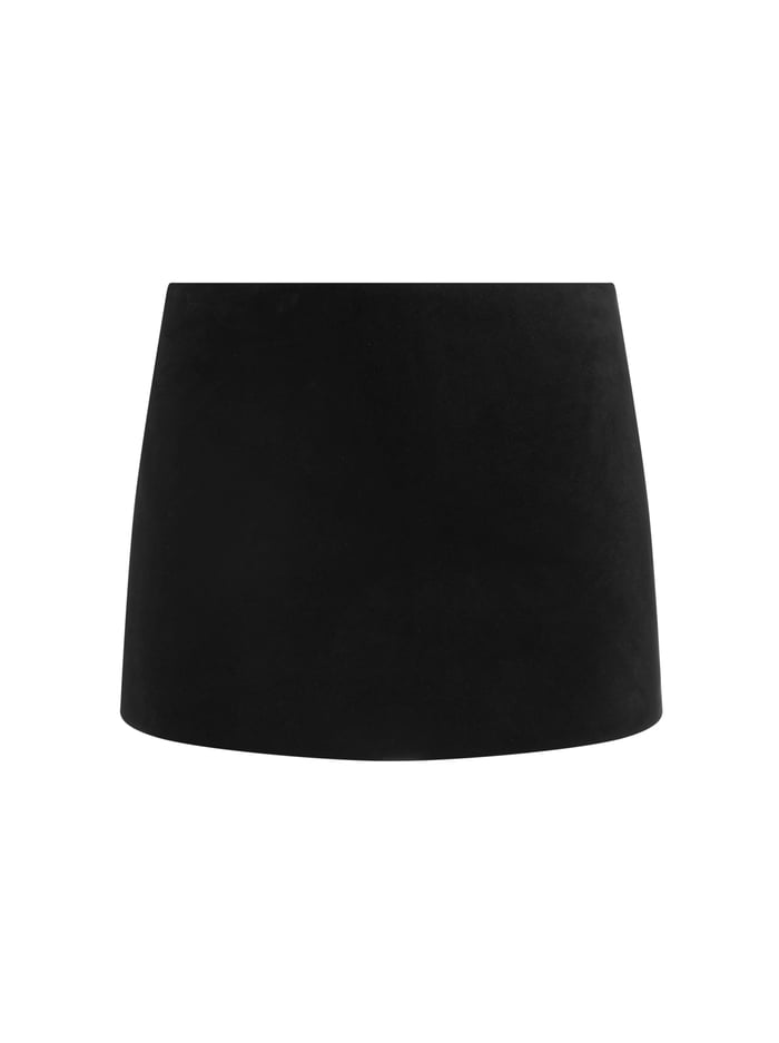 MACE SUEDE MINI SKORT - BLACK image 5 - Alice And Olivia