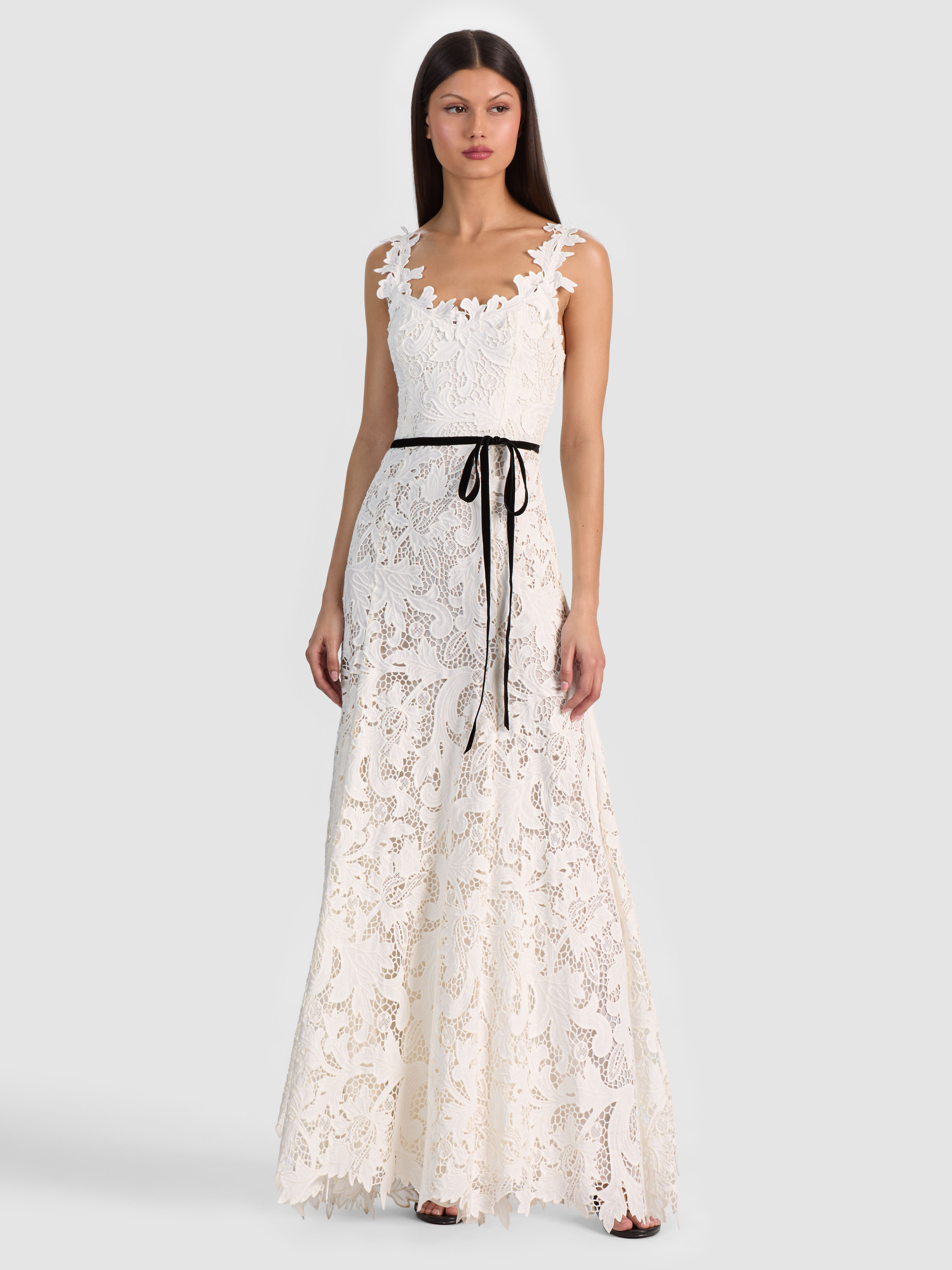 CALLA LACE MAXI DRESS in OFF WHITE | ALICE + OLIVIA
