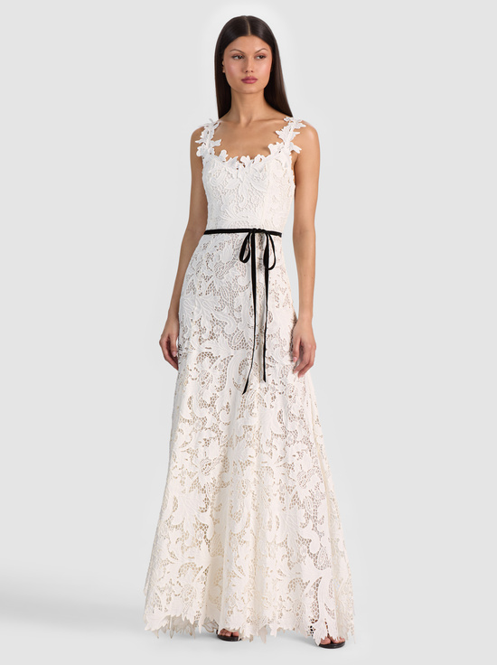 OFF WHITE-CALLA LACE MAXI DRESS
